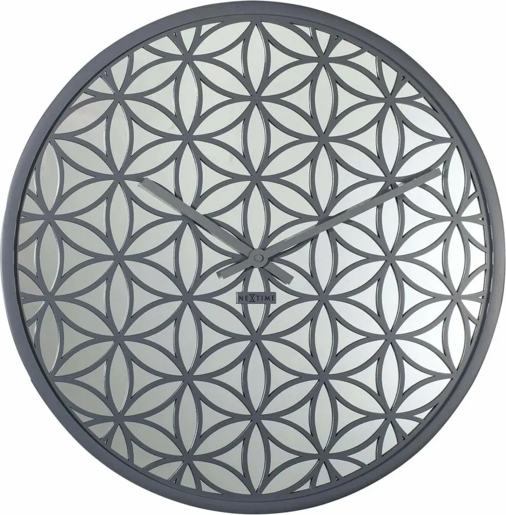 Horloge Mécanique à Pendule Circle Grey en Métal pour Mur et Table