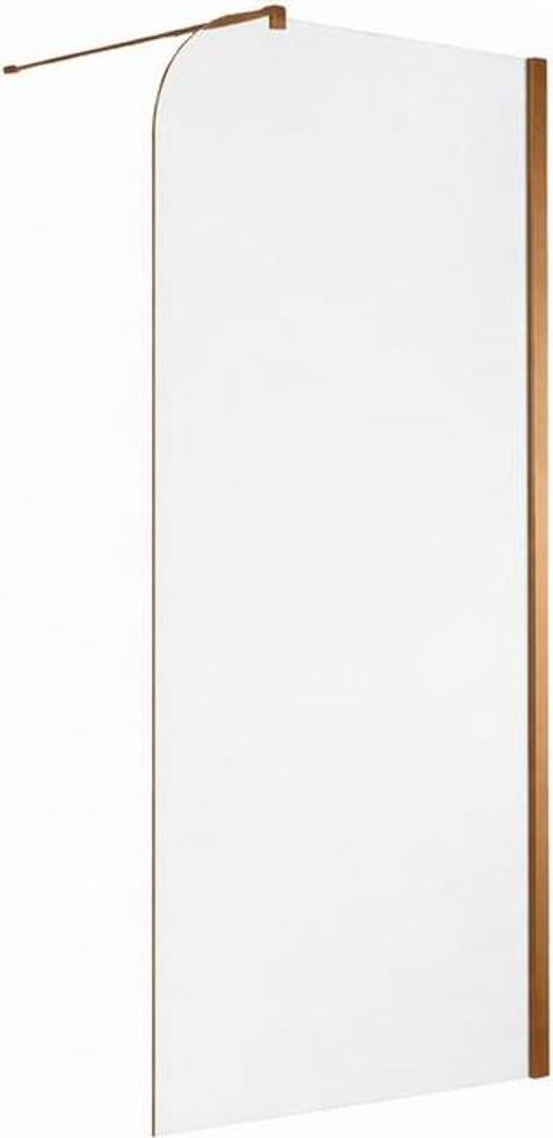 Transparente, begehbare Duschkabine - 120 x 195 cm - Gebürstetes Kupfer - Öffnung rechts - LUCIA