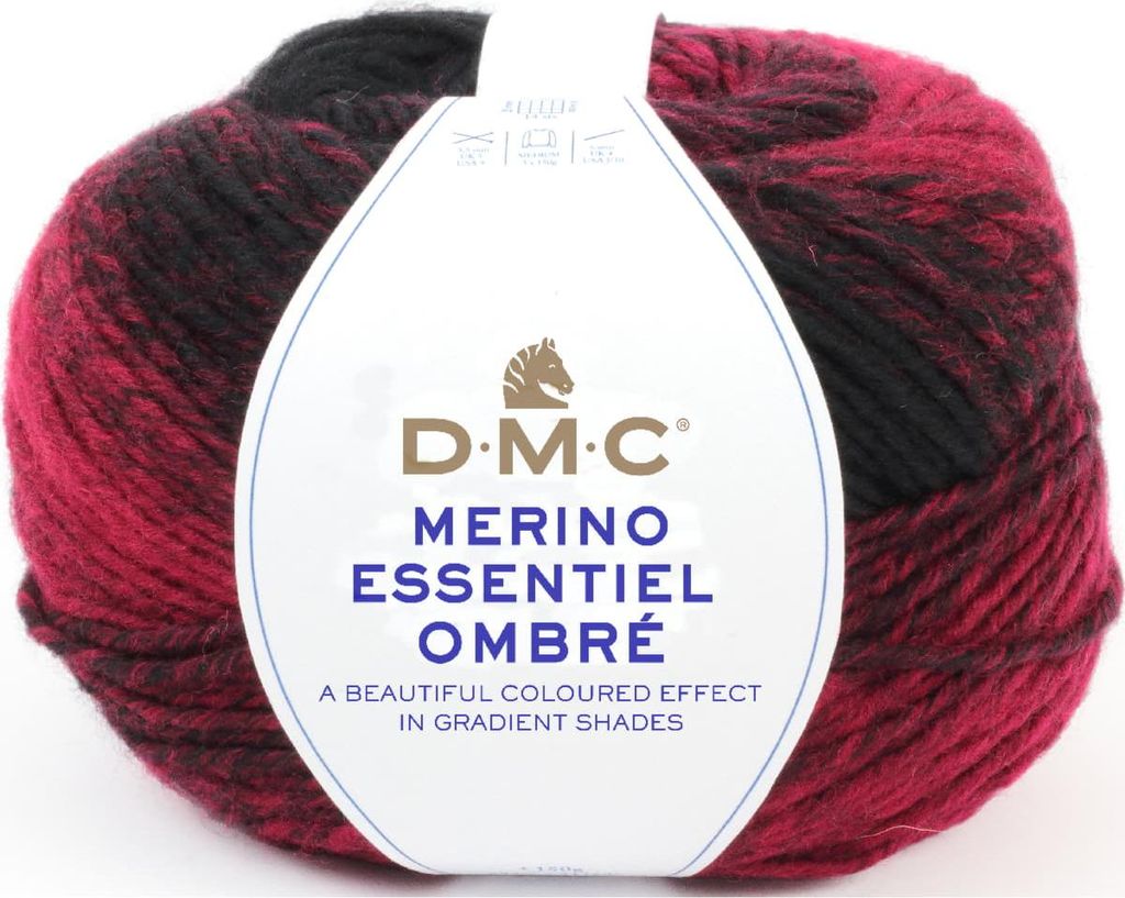 DMC Merino Essentiel Ombré – Farbverlaufsgarn aus 50 % Wolle und 50 %.Polyacryl (Farbe 1001)