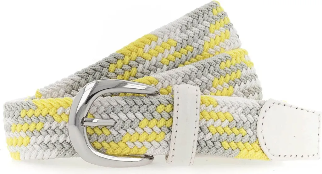 Vanzetti cintura 30mm Braided Women's Belt W105 Light Gray / Neon grigio multicolore