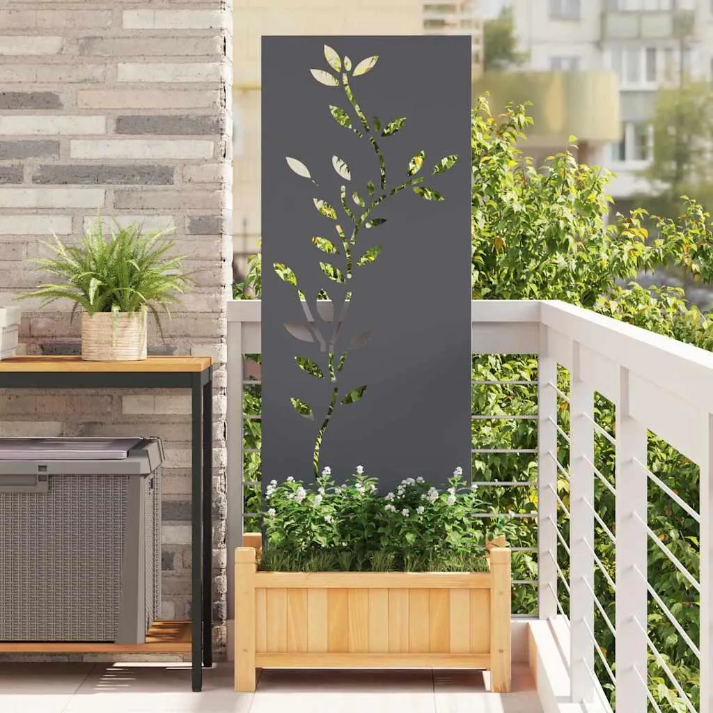 Separé Giardino Tela Antracite Floral 50x140 | Montaggio Rapido