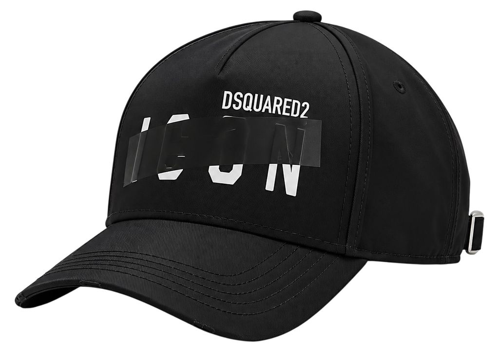Dsquared2 Be ICON Baseballpet met tape, zwart, uni Productafbeelding 