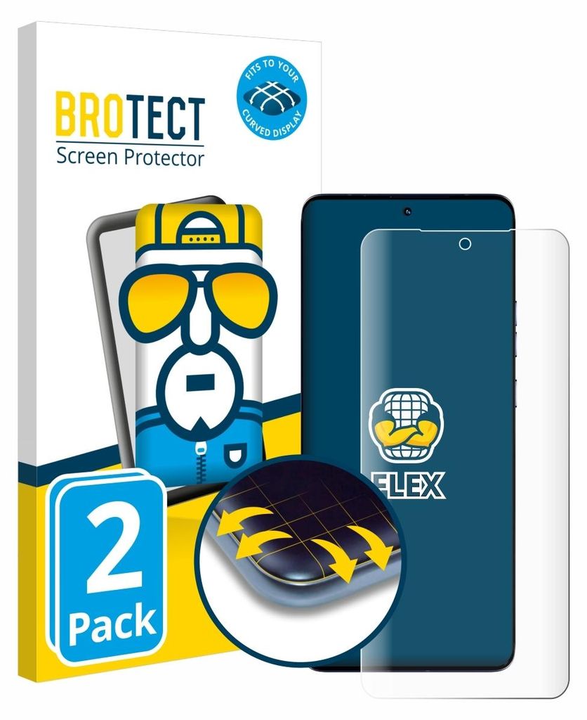 2x BROTECT Fullscreen Schutzfolie für Motorola Edge 50 Ultra / 50 Pro / 50 Fusion Displayschutz Folie Fullcover Klar Transparent
