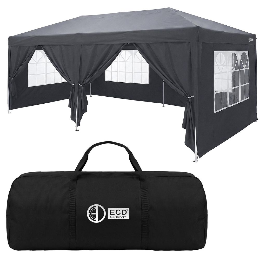 ECD Germany Pavillon 3x6 m Anthrazit Wasserdicht Stabil Produktbild 