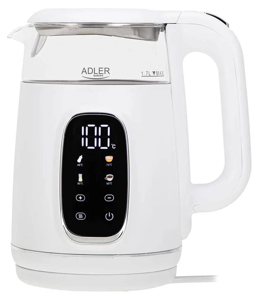 Bollitore Elettrico ADLER AD 1305 Bianco/Argento 1.7L - Offerta Shop