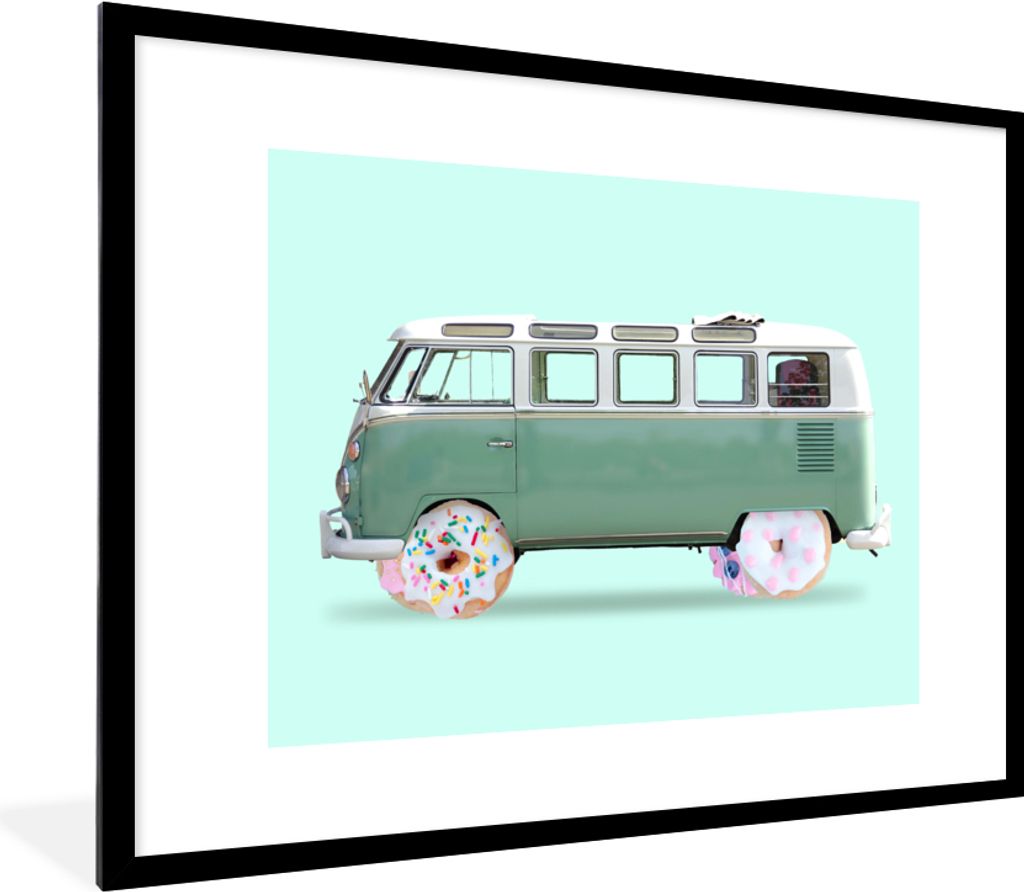 MuchoWow® Gerahmtes Poster Donuts - Lieferwagen - Auto - Produktbild 