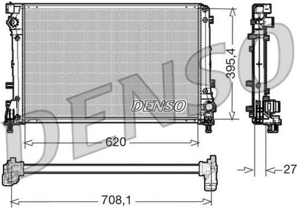 Radiateur moteur en aluminium DENSO DRM09163 haute performance thermique