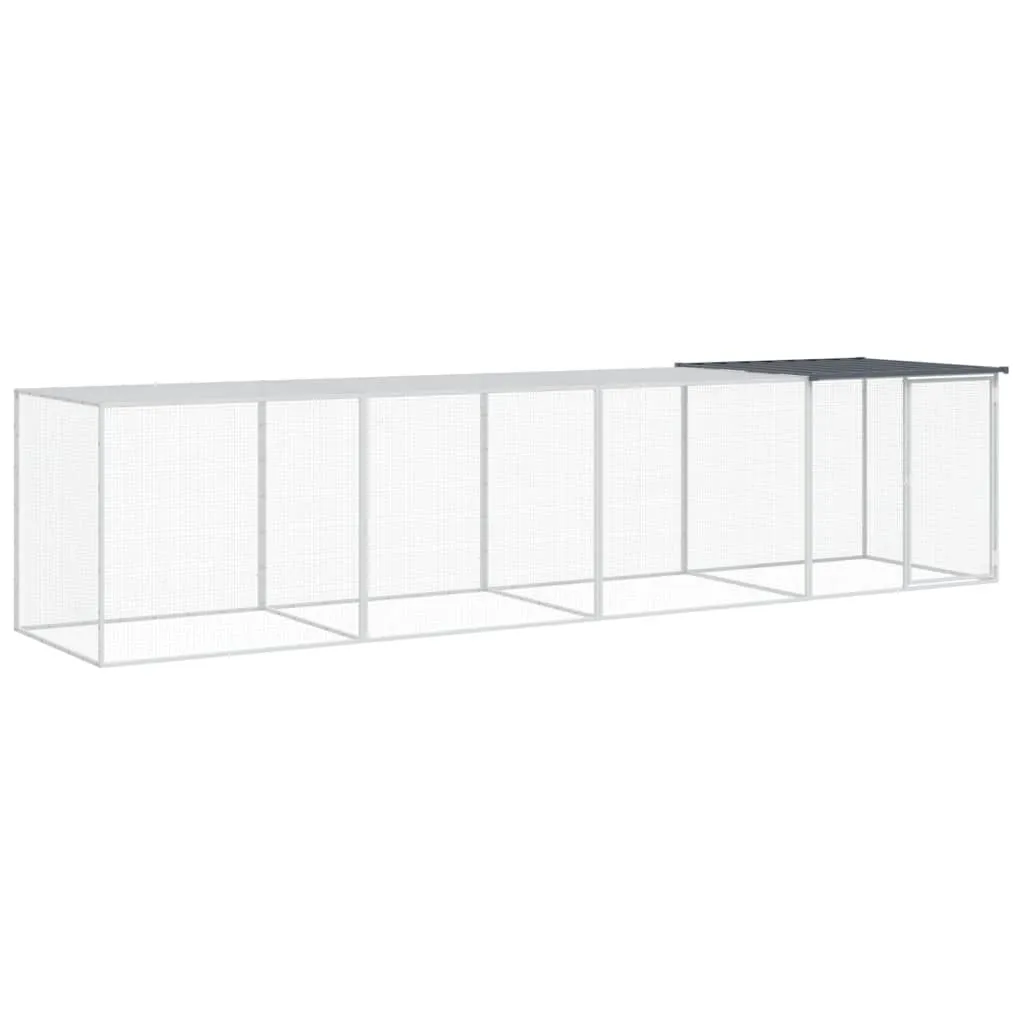 Cage à Poules Acier Galvanisé Anthracite 4m - Toit de Protection