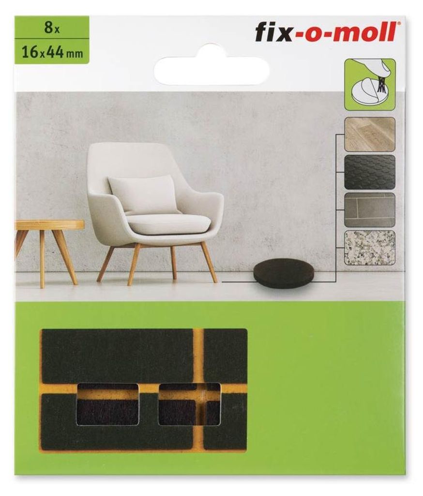 Filzgleiter 16mm x 44mm braun fix-o-moll Produktbild 