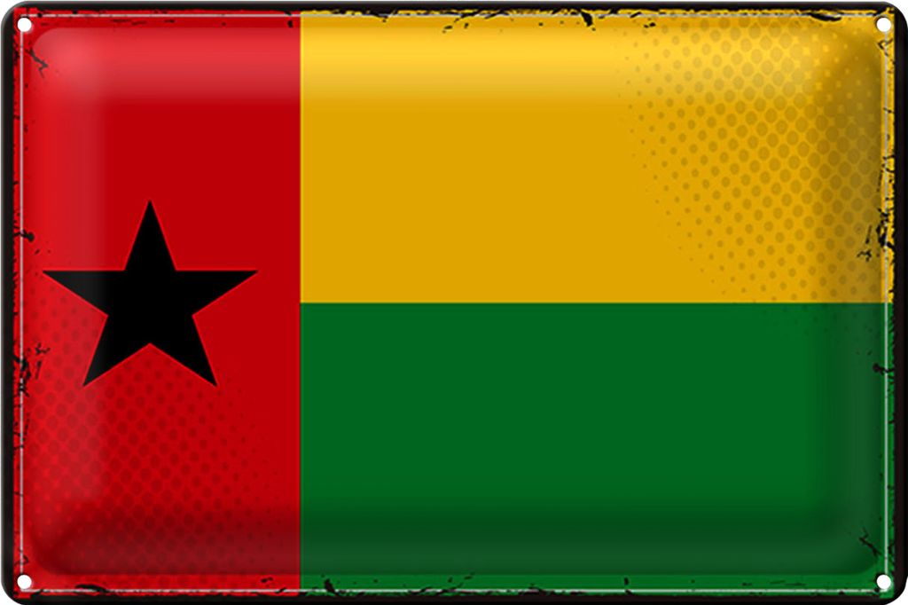 Blechschild Flagge Guinea-Bissau 30x20cm Retro Guinea