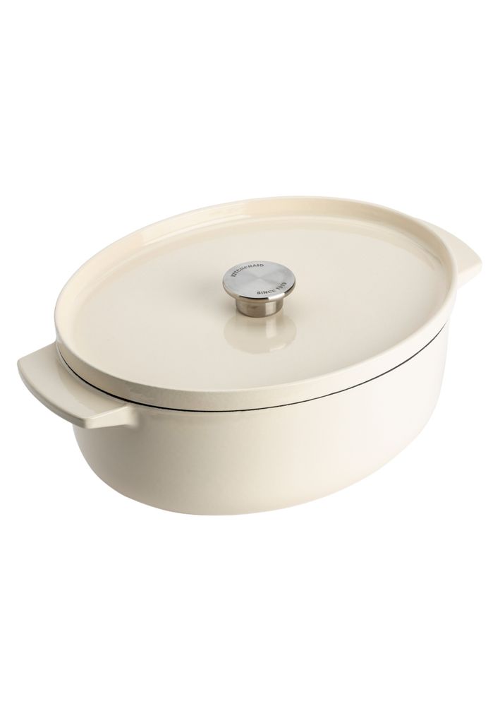 KitchenAid CC006062-001, 5,6 l, Cremefarben, Eisenguss, Keramik, Elektro, Gas, Halogen, Induktion, Kasserolle, Bräter mit Deckel