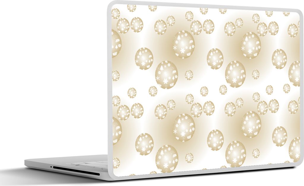 MuchoWow Laptop Aufkleber Sticker Cover Weihnachtskugeln - Winter - Weihnachten 32.5x23.5 cm - Sticker für Laptop - Selbstklebend