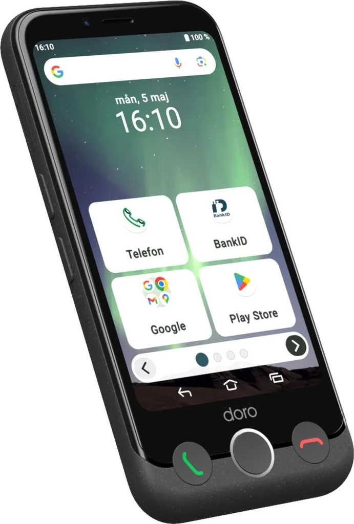 Smartphone Doro Aurora 11 Graphite Android 14 4G avec Double SIM et 64Go - 2