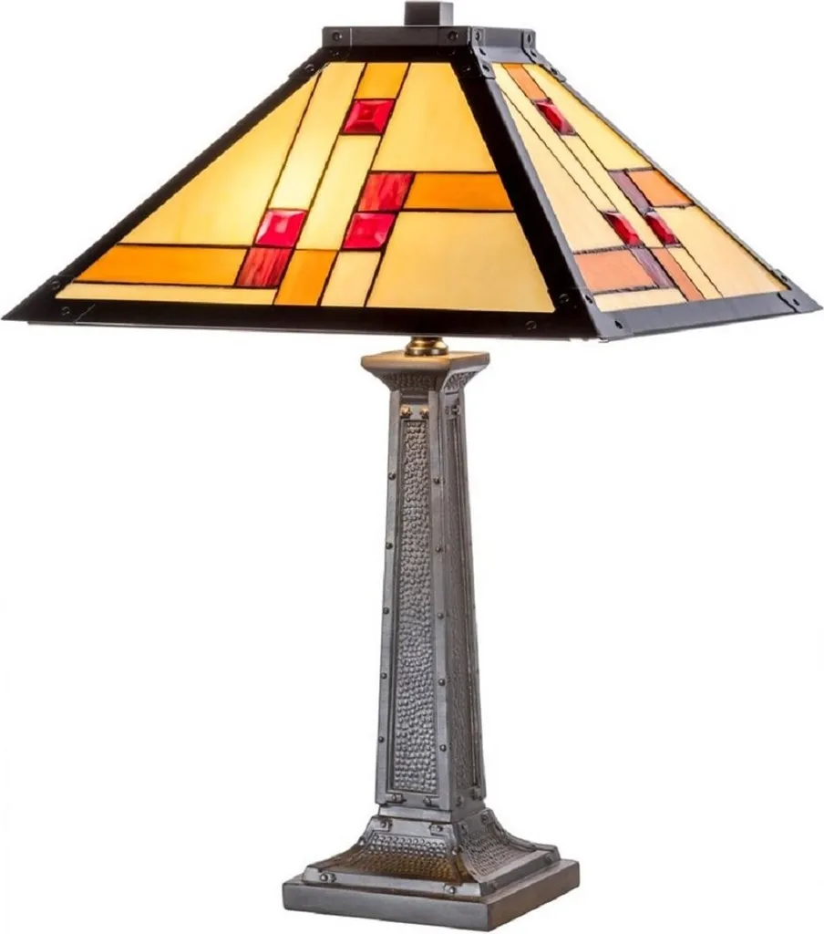 Casa Padrino Lampe Tiffany Luxe Noir et Multicolore Fait Main 60 cm