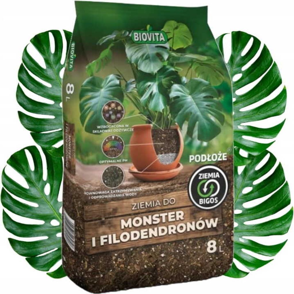 BIGOS Erde für Monsteras und Philodendron BIOVITA 8l