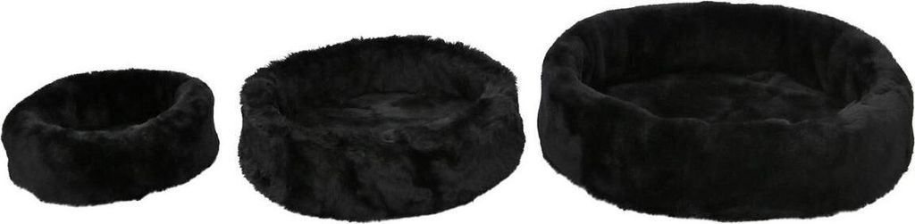 Lammfell Tierbett - SCHWARZ KURZE WOLLE - Größe: Klein Ø 40 cm