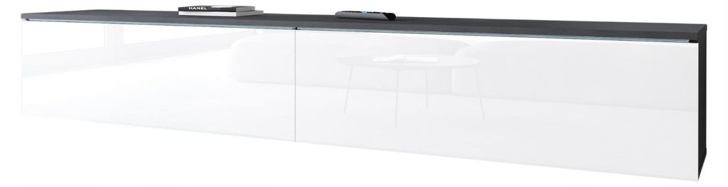 TV-Bank CERIEE 180 – matera / weiß glänzend Produktbild 
