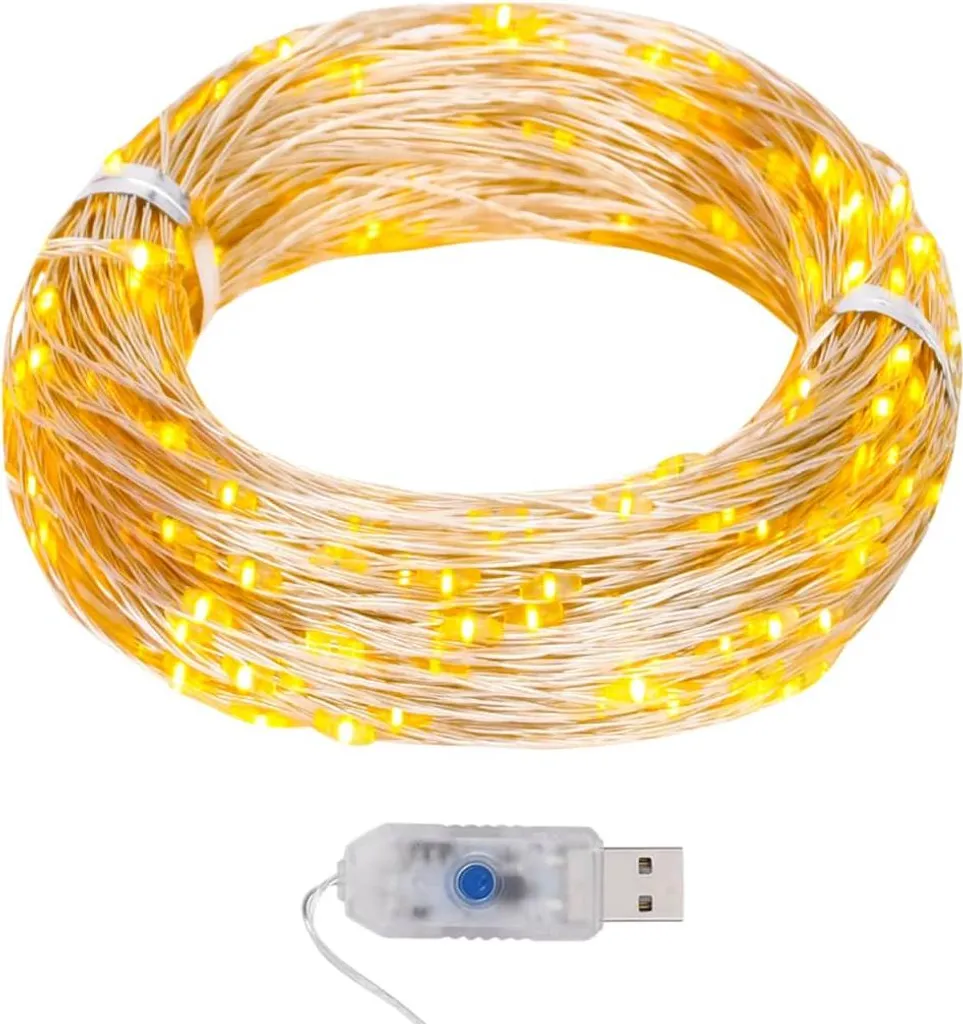 Grande guirlande 40m blanc chaud 400 micro LED avec 8 modes d'éclairage