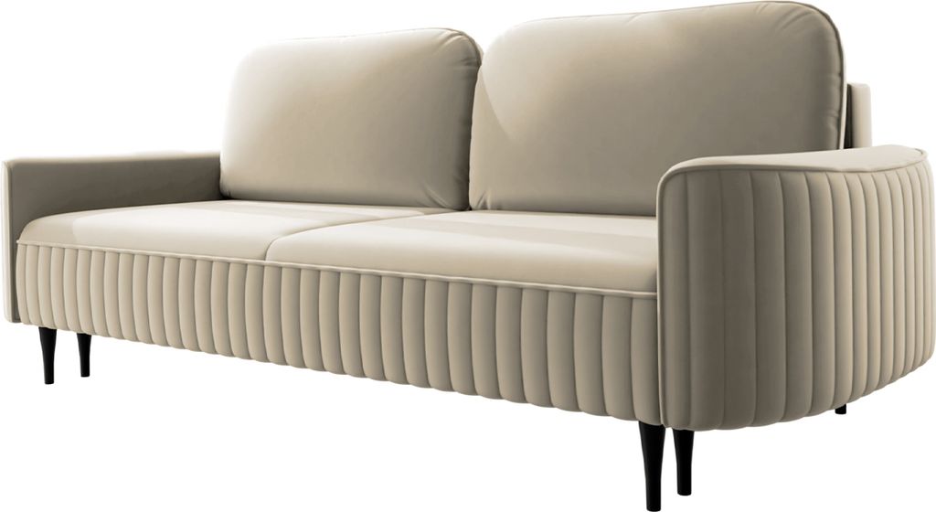 MIRJAN24 Schlafsofa Vena, Couch mit Schlaffunktion und Bettkasten, Freistehendes 3 Sitzer Polstersofa, Sofagarnitur (Farbe: Velluto 02)