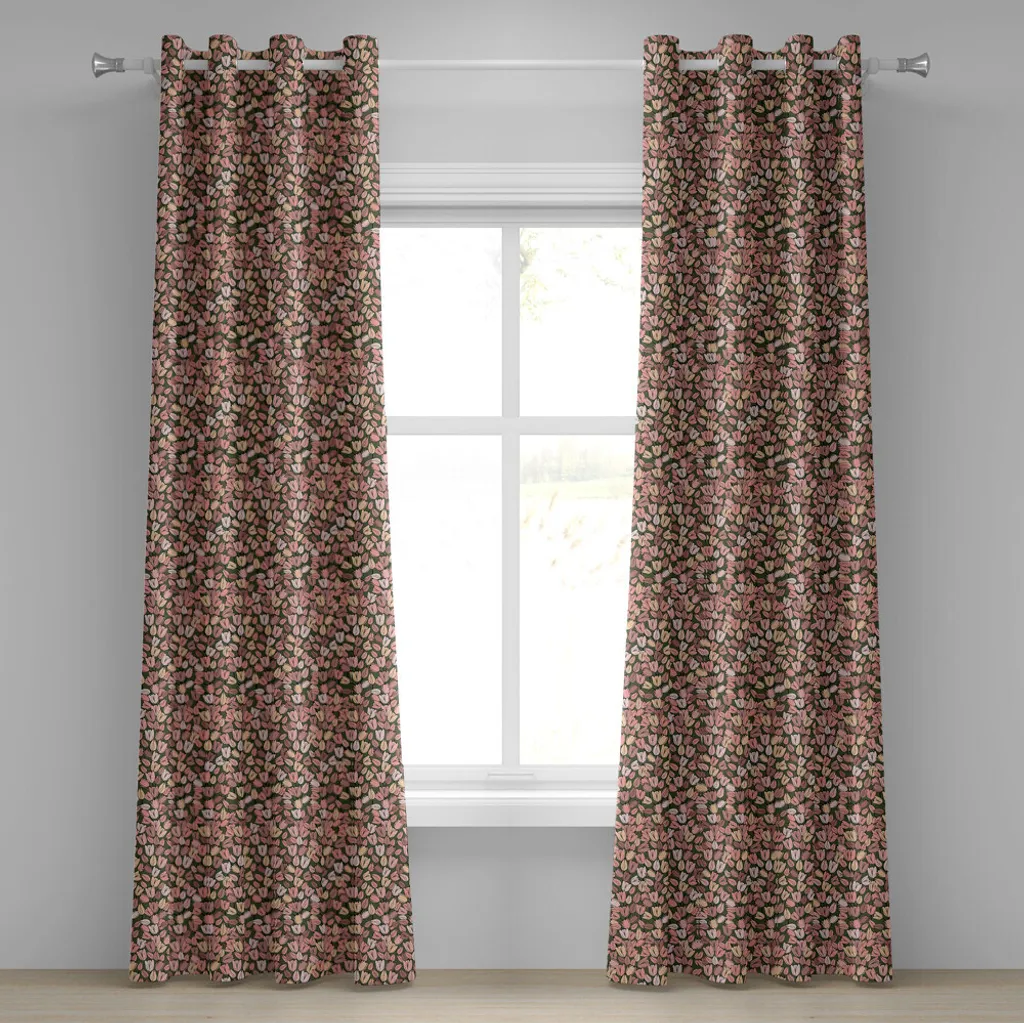 Rideau salon tulipes printemps pour décoration nature 280x245 cm corail