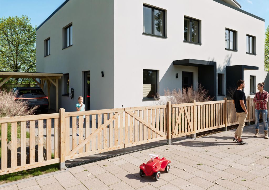 Vorgartenzaun Typ 1 Tor 100x100 cm Douglasie unbehandelt