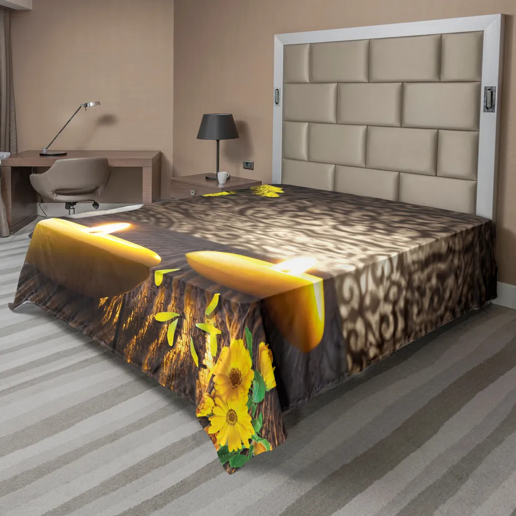 Drap Supérieur pour Lit Décoratif, Ambiance Méditation Orientale XL
