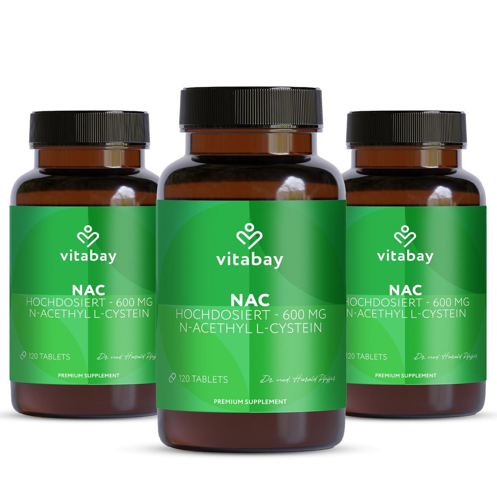 Vitabay NAC 600 mg – 360 vegane Kapseln mit Produktbild 