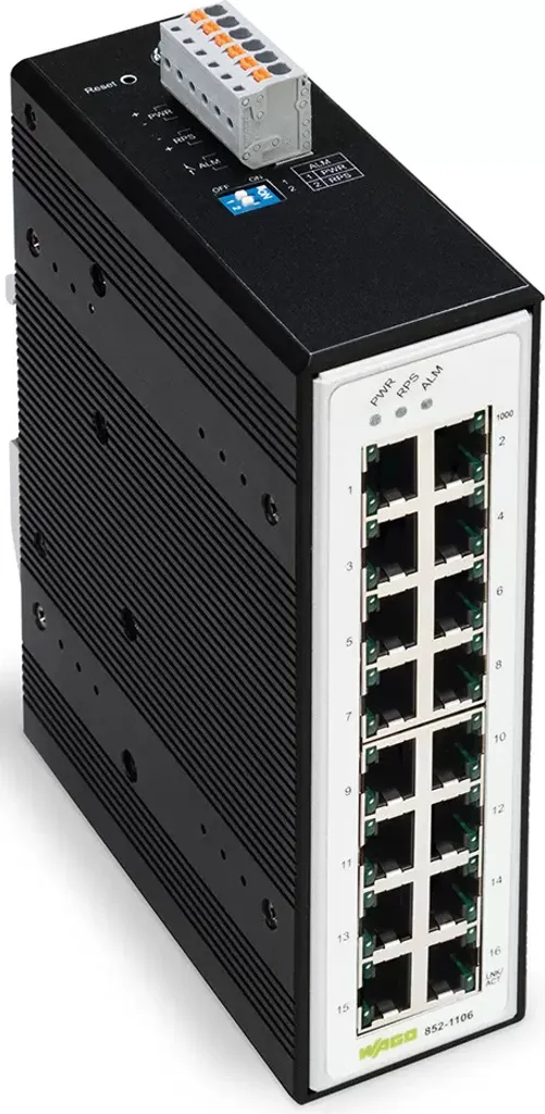Switch Ethernet Industriel WAGO 852-1106 - Switch Rail DIN Giga 16 Port
