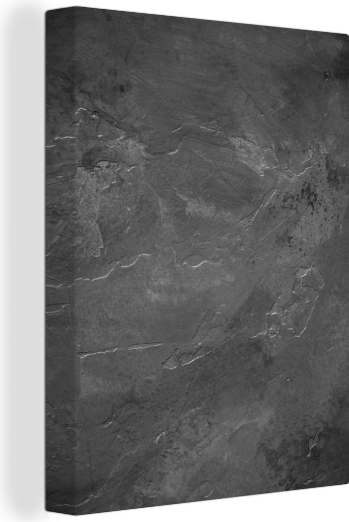 MuchoWow - Leinwandbilder - Struktur - Zement - Beton - Grau - Vintage, Wandbild, Wanddeko Bilder Wohnzimmer, 90x120 cm