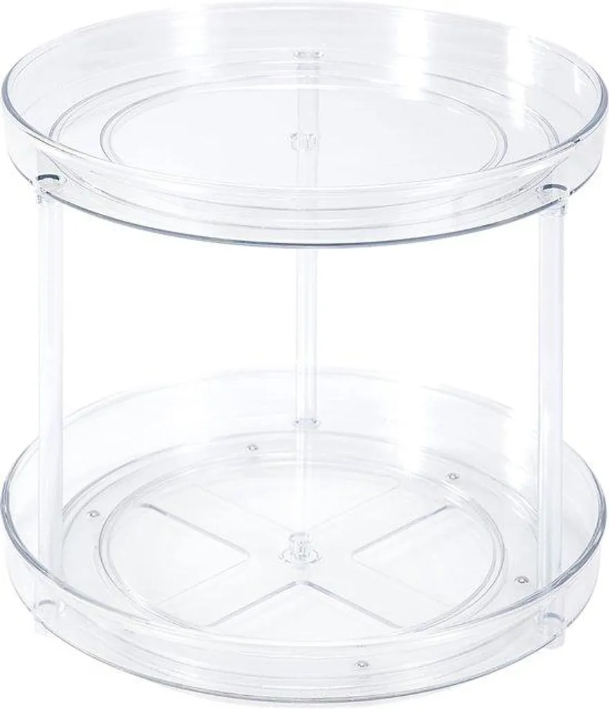 Organiseur Réfrigérateur Pivotant 2 Étages Transparent de 23,5 cm
