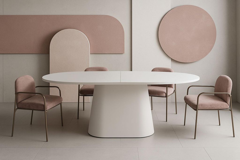 Design Esstisch Tisch Cremona ausziehbar 160 bis 206 cm oval Esszimmer Pastellkollektion