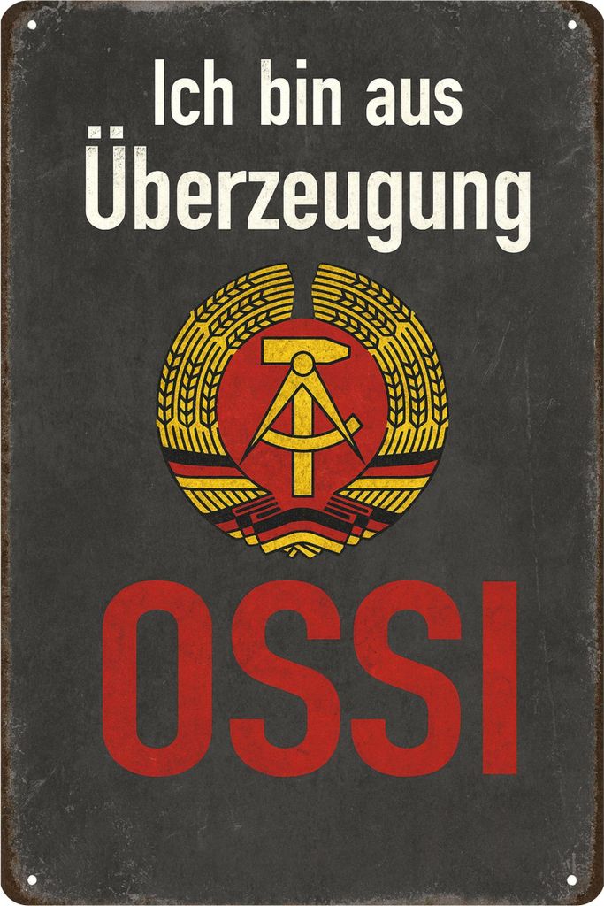 Blechschild AstraDesign 20x30 cm „Aus Überzeugung Ossi“ – Produktbild 