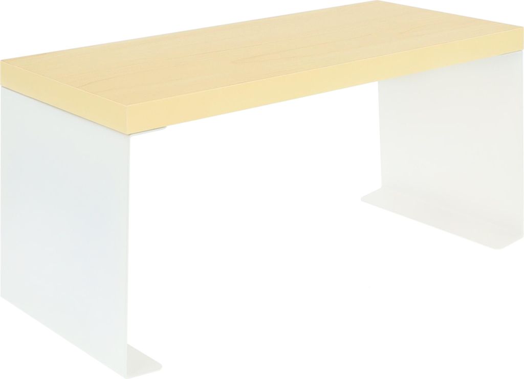 QUVIO Arbeitsplattenorganisator - Küchenregal - Küchenzubehör - Aufbewahrungsregal - Gewürzregal - Regal in Holzoptik - Metall - Weiß - Hellbr...