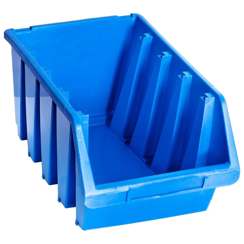 vidaXL Scatole impilabili 14 pezzi. Plastica blu Immagine del prodotto 