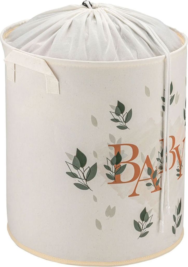 Faltbarer Aufbewahrungskorb Baby 37x40cm – Organizer für Spielzeug, Kleidung & Windeln – Babyzimmer Wäschekorb mit Griffen & Kordelzug