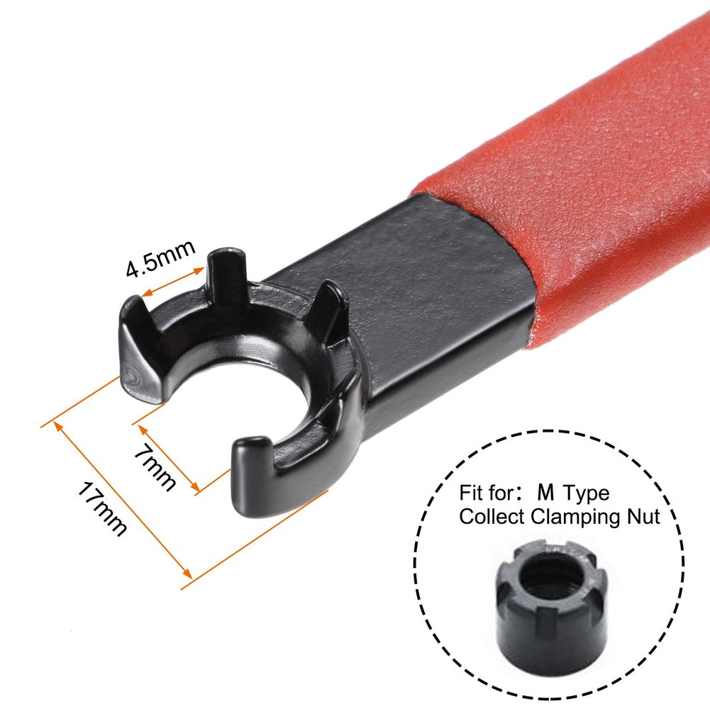 Spannzangen Spannzangenschlš¹ssel fš¹r ER11M Spannmutter CNC Fr?sdrehmaschine Spannfutter Halter Werkzeug mit Rot Rutschfestem Griff