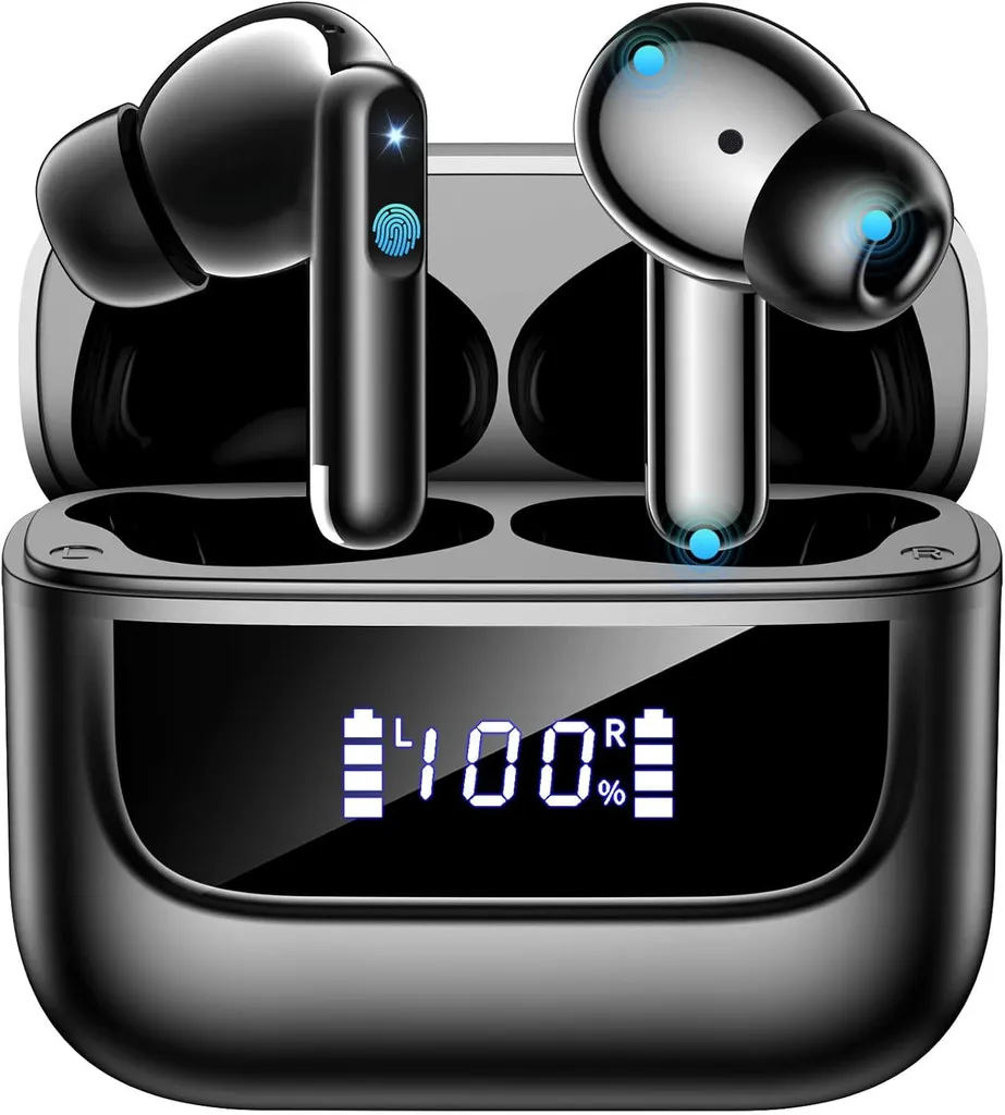 Auricolari Wireless 48h Bluetooth 5.4 ENC 6 Mic Noise Cancelling