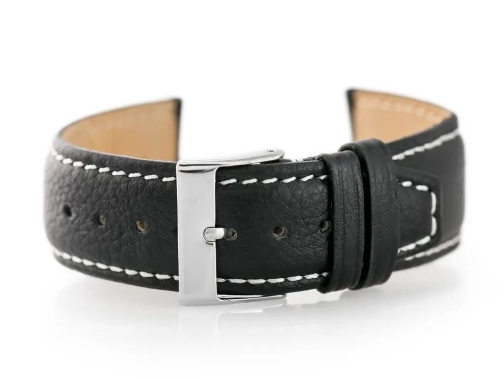 Cinturino Orologio W26 22mm Pelle Nero/Bianco - Qualità Superiore