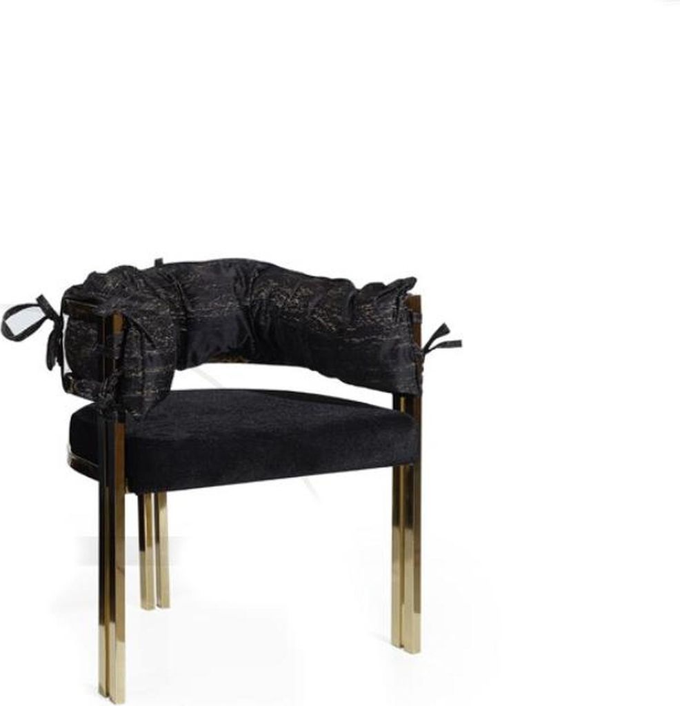 Schwarzer Metallstuhl Designer Esszimmer Stühle Luxus Edelstahlstühle
