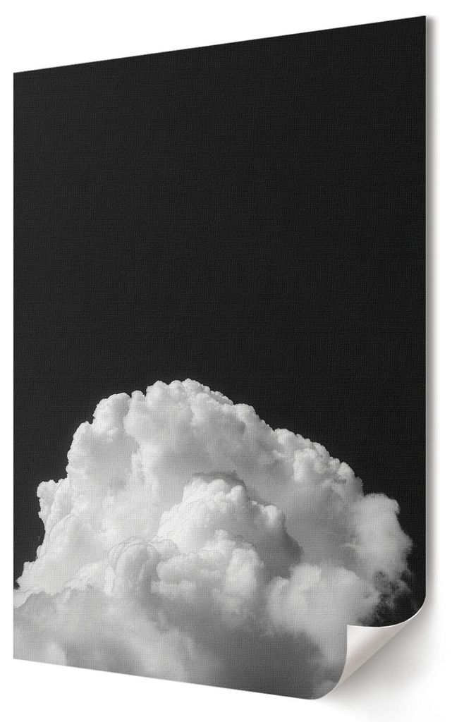Wolken in Schwarz- Kunstdruck A3 (29x42 cm) - Minimalistisch, Modern- Wandbild für Wohnzimmer Schlafzimmer & Flur, Modernes Poster Wanddeko, Unger...