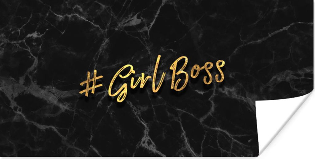 MuchoWow Poster Zitate - Mädchen - Gold - Marmor 150x75 cm - ohne Rahmen