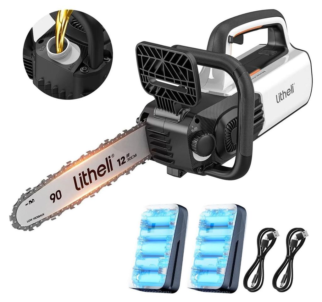 Litheli U20 Kettensaege 2x20V/2.0Ah, Farbe:Schwarz Produktbild 