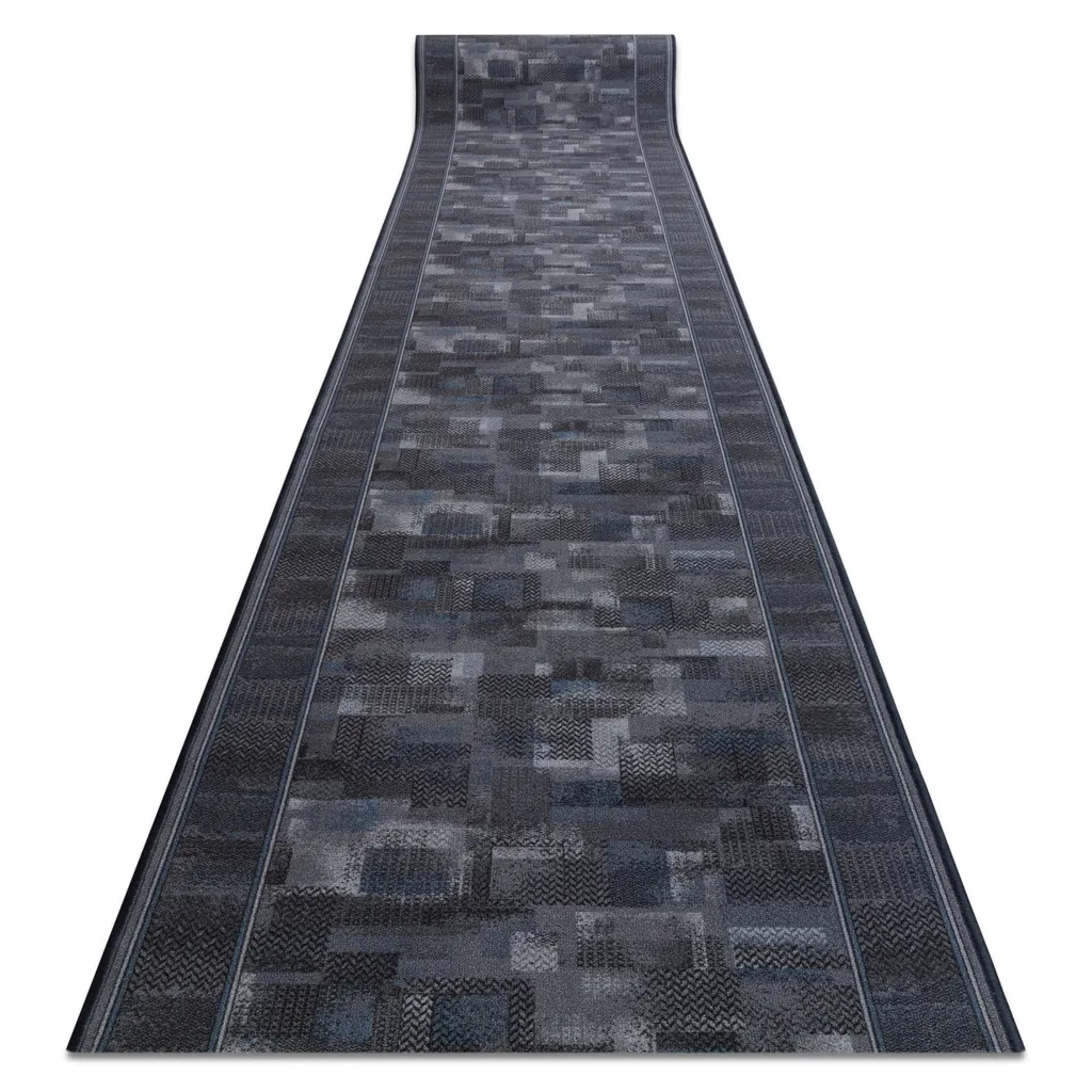 Tapis de passage TRIBE anthracite 67x250 cm avec envers caoutchouté gris