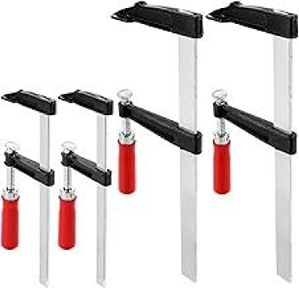 4 Stück Schraubzwinge Set Schraubzwinge, Spannweite 300mm/200mm, Schraubzwingen Groß Zwingen, F-Klemmen Bar Clamp mit Rutschfestem Griff, Maultie...