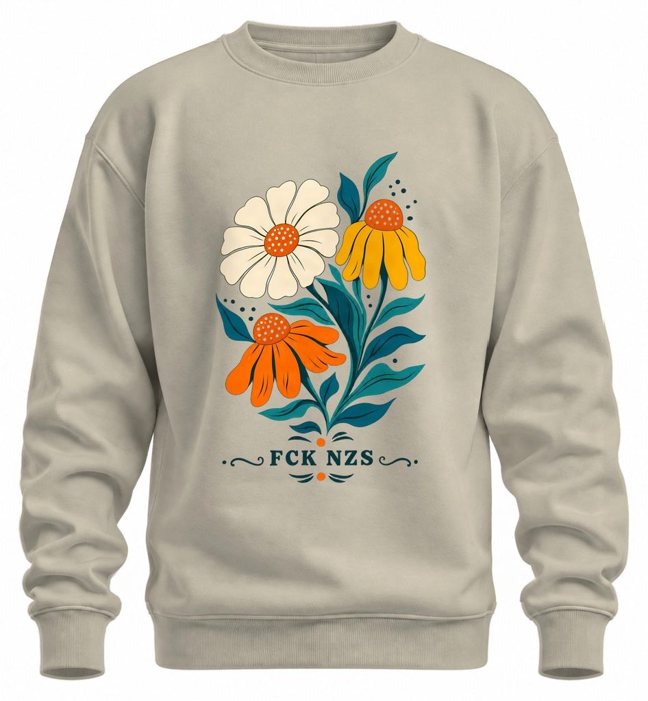 Sudadera con estampado vintage de girasol, margarita y Imagen del producto 