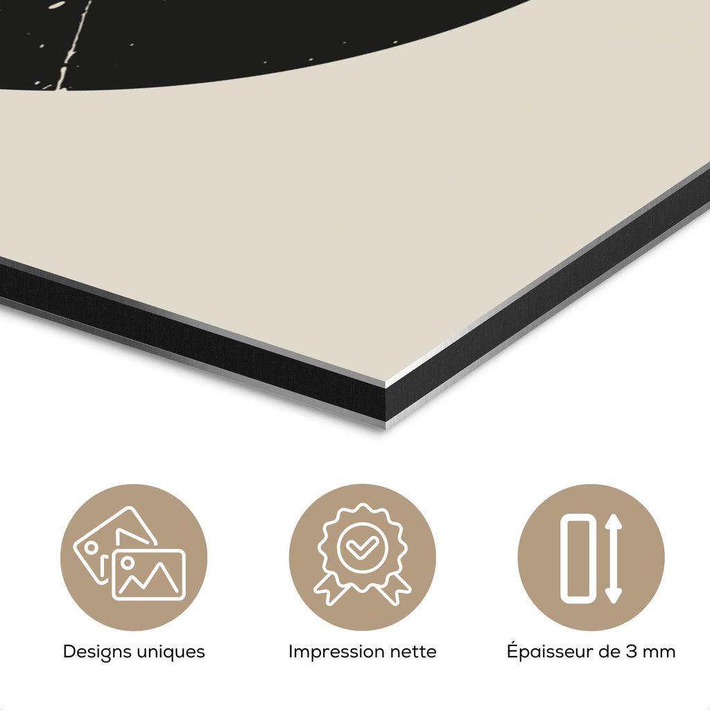 MuchoWow Wanddekoration Metall Metallbild Wandkunst 60x80 cm Weihnachtskugeln - Japandi - Weihnachten - Schwarze Kugeln MuchoWow Aluminium Gemälde...