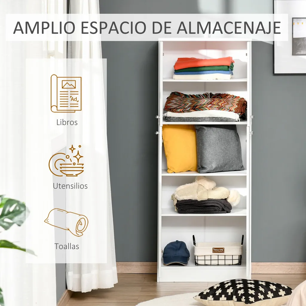Armoire de rangement modulable blanche pour optimiser vos petits espaces - 4