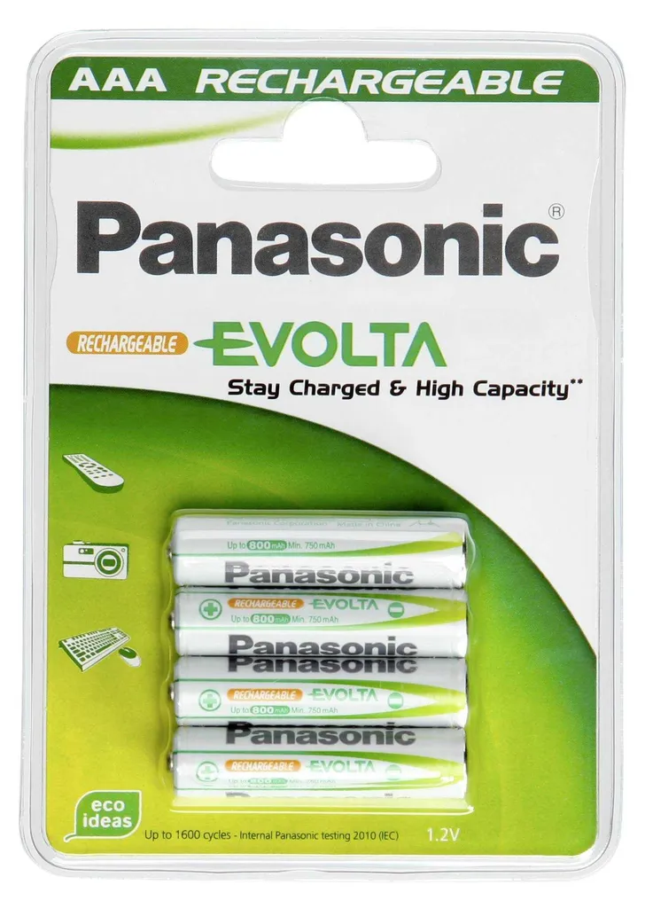 Batteries AAA pour Télécommande et Souris - Panasonic Evolta Ni-MH x4