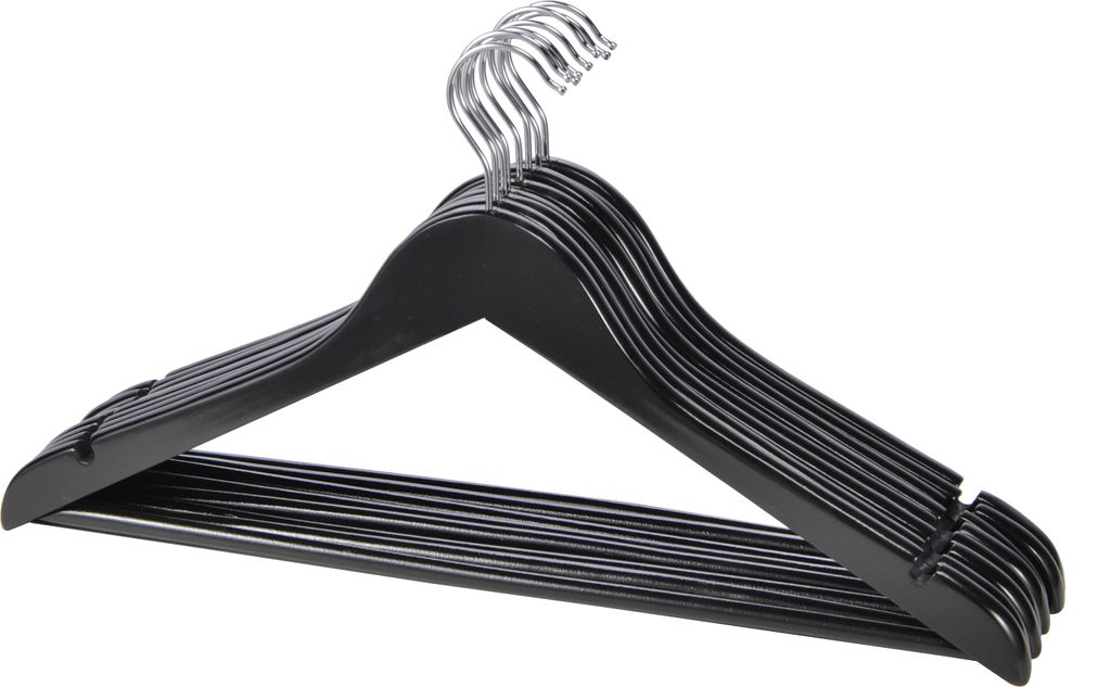 Holz Kleiderbügel 5er Set schwarz