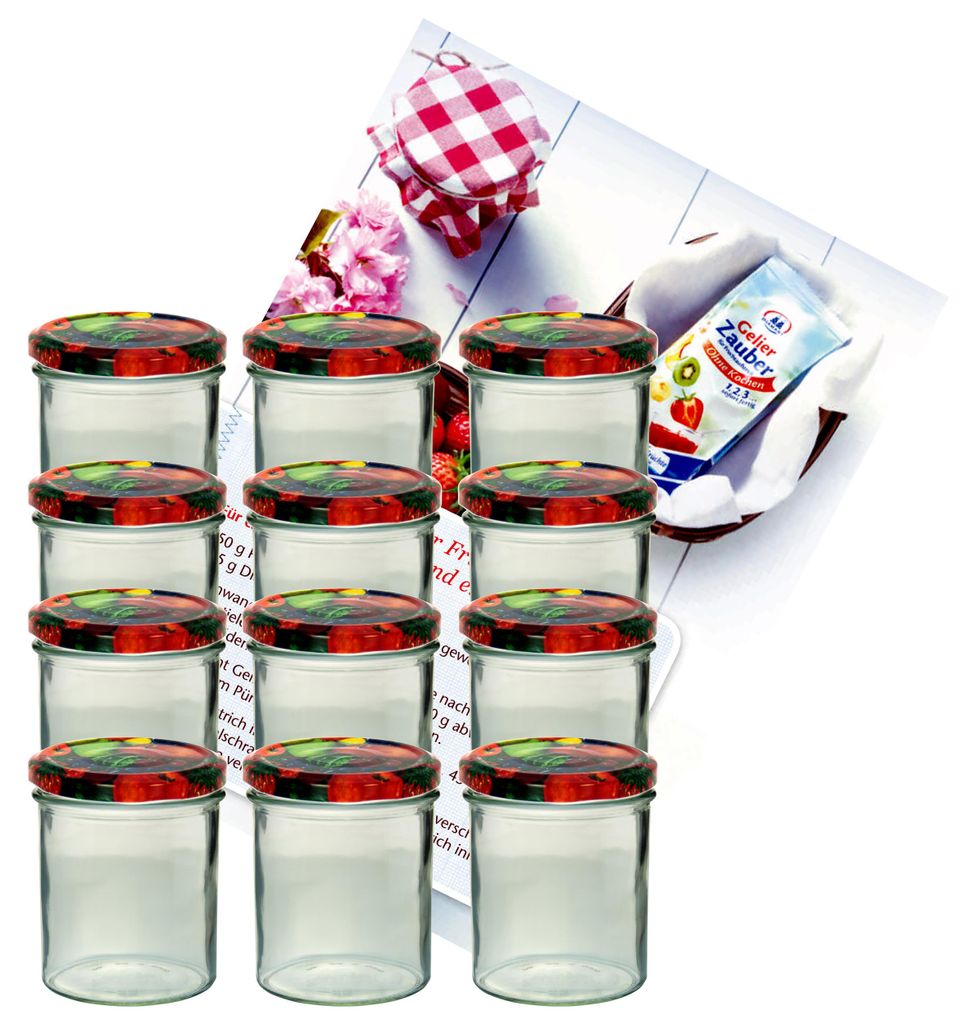12er Set Sturzglas 350 ml To 82 Obst Deckel incl. Diamant Produktbild 